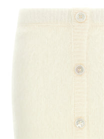 Alessandra Rich Carded Mohair Skirt White