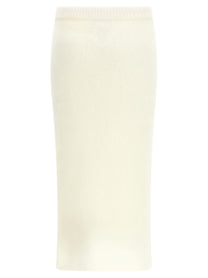 Alessandra Rich Carded Mohair Skirt White