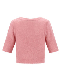 Alessandra Rich Carded Mohair Sweater Blue