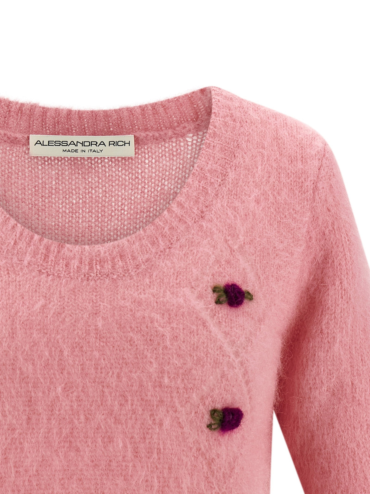 Alessandra Rich Carded Mohair Sweater Blue