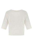 Alessandra Rich Carded Mohair Sweater White, view 2