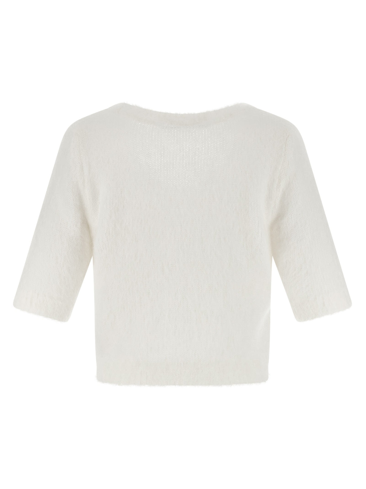 Alessandra Rich Carded Mohair Sweater White