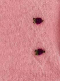 Alessandra Rich Carded Mohair Sweater Blue