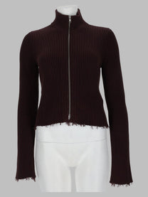 MM6 Maison Margiela Women's Cardigan Coste Con Zip Brown