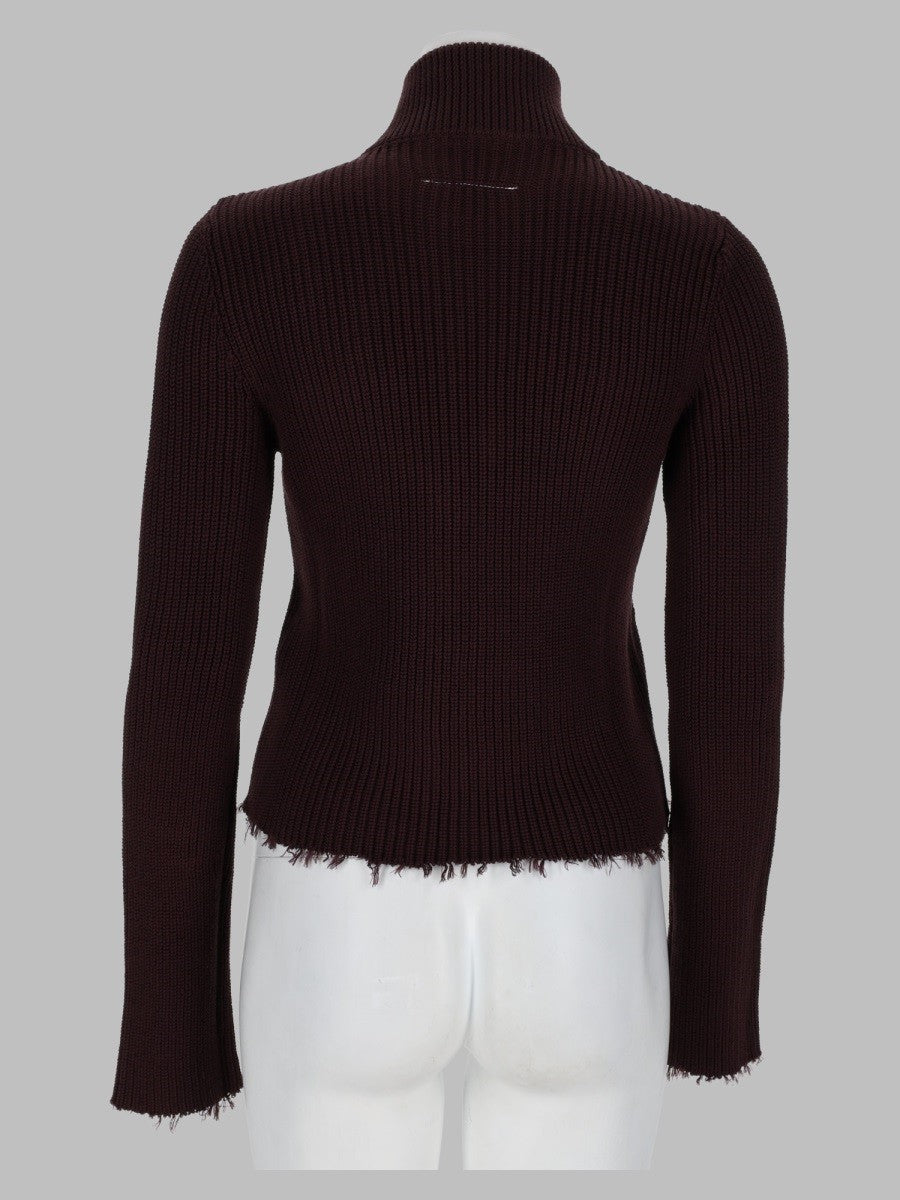 MM6 Maison Margiela Women's Cardigan Coste Con Zip Brown