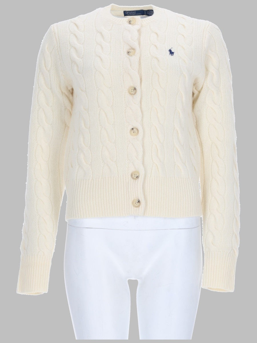Polo Ralph Lauren Women's Cardigan Trecce Con White