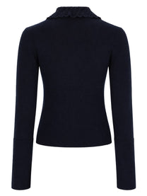 Chloé Women's Cardigan Aderente in Maglia Con Blue