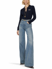 Chloé Women's Cardigan Aderente in Maglia Con Blue