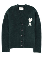 Ami Paris Men's Cardigan Ami De Coeur Green