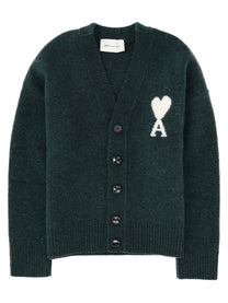 Ami Paris Men's Cardigan Ami De Coeur Green