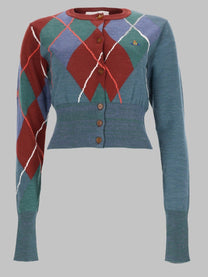 Vivienne Westwood Women's Cardigan Argyle Cropped Multicolor