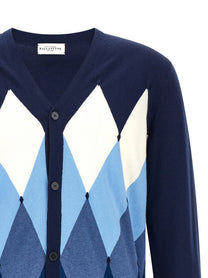 Ballantyne Cardigan Argyle Blue