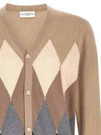Ballantyne Cardigan Argyle Beige