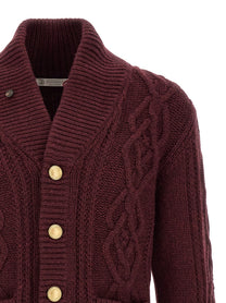 Brunello Cucinelli Cardigan Cashmere Piuma Red