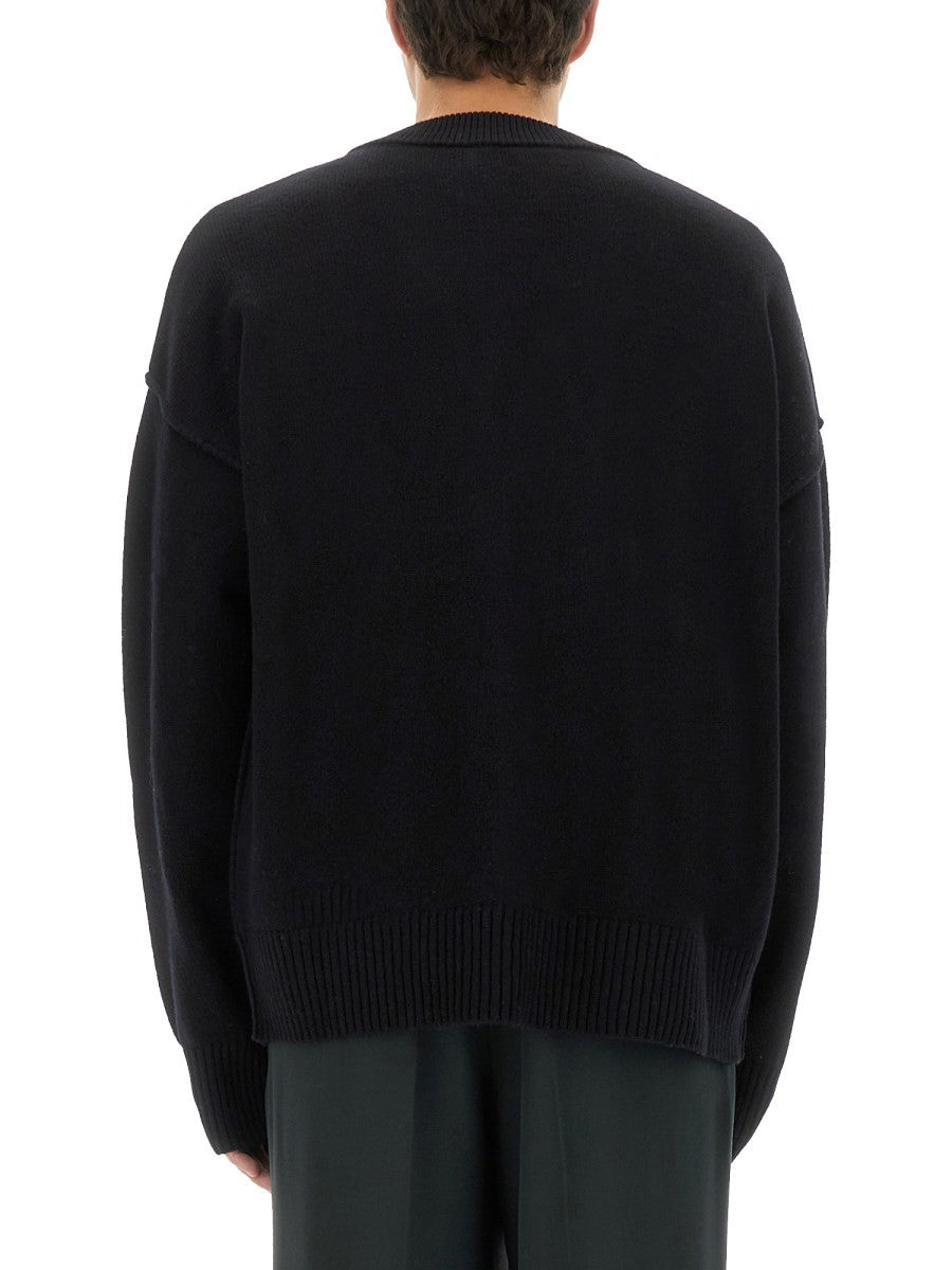 Ami Paris Unisex Cardigan with Intarsio Pink, view 3