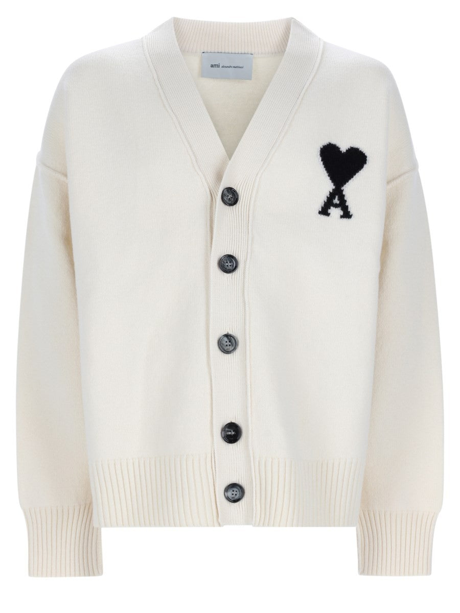 Ami Paris Unisex Cardigan Con White