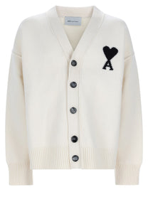 Ami Paris Unisex Cardigan Con White