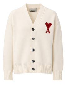 Ami Paris Unisex Cardigan Con White