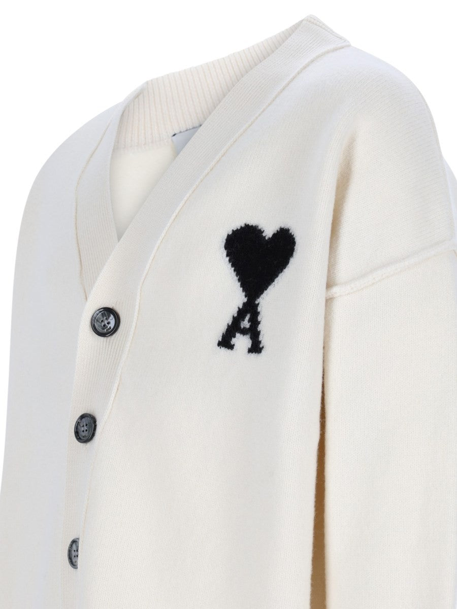 Ami Paris Unisex Cardigan Con White