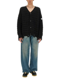 MM6 Maison Margiela Men's Cardigan Con Scollo Black