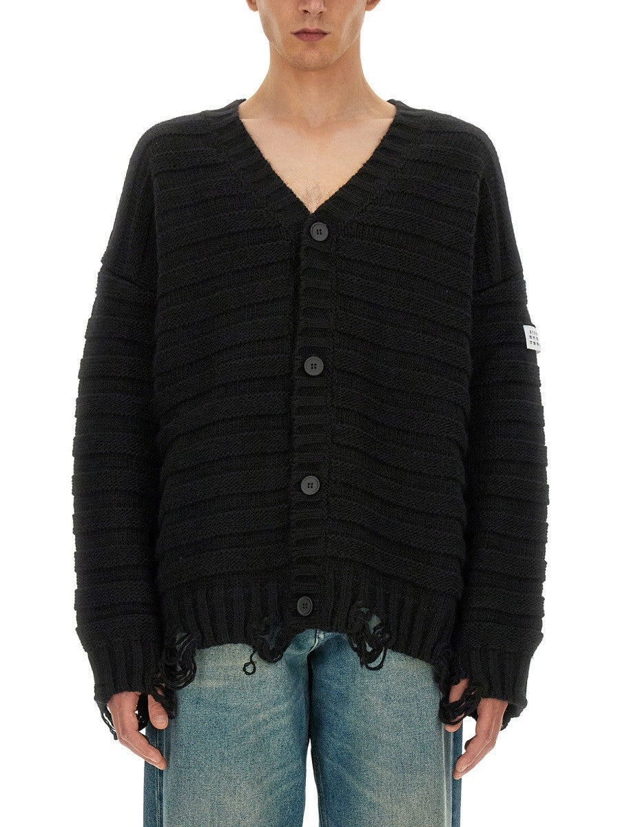 MM6 Maison Margiela Men's Cardigan Con Scollo Black