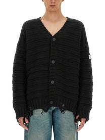 MM6 Maison Margiela Men's Cardigan Con Scollo Black