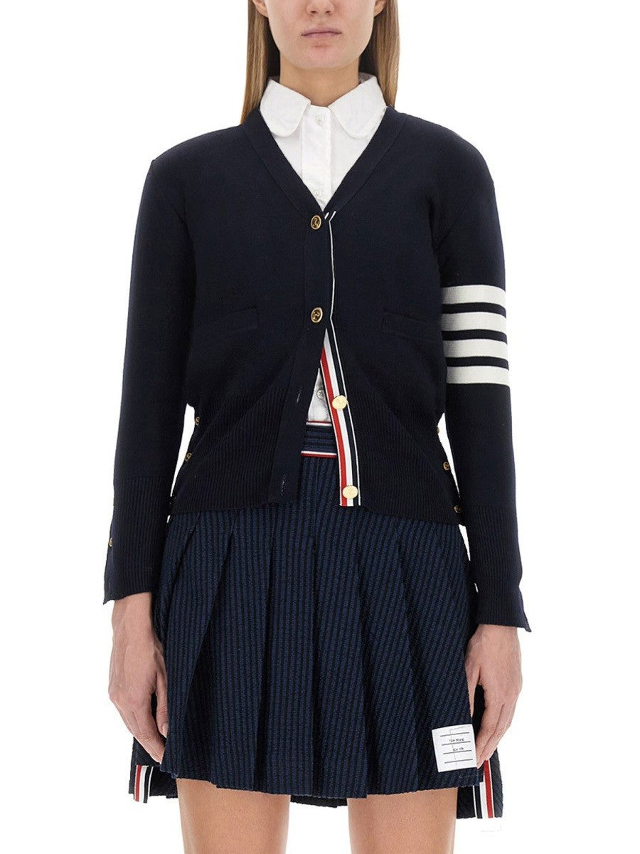 Thom Browne Women's Cardigan Con Scollo Blue