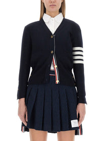 Thom Browne Women's Cardigan Con Scollo Blue