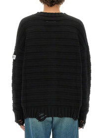 MM6 Maison Margiela Men's Cardigan Con Scollo Black