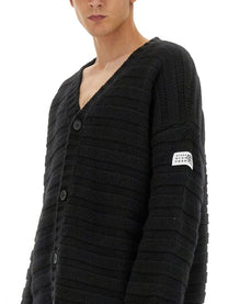 MM6 Maison Margiela Men's Cardigan Con Scollo Black
