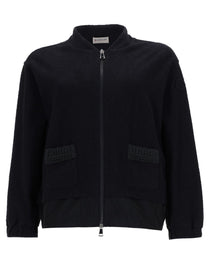 Moncler Women's Cardigan Con Zip Blue