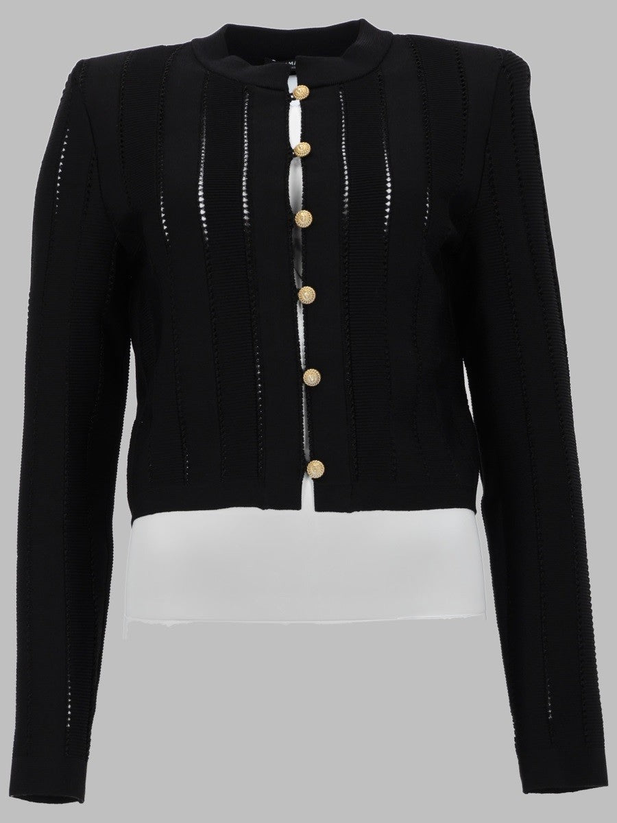 Balmain Women's Cardigan Corto in Maglia Black