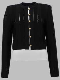 Balmain Women's Cardigan Corto in Maglia Black