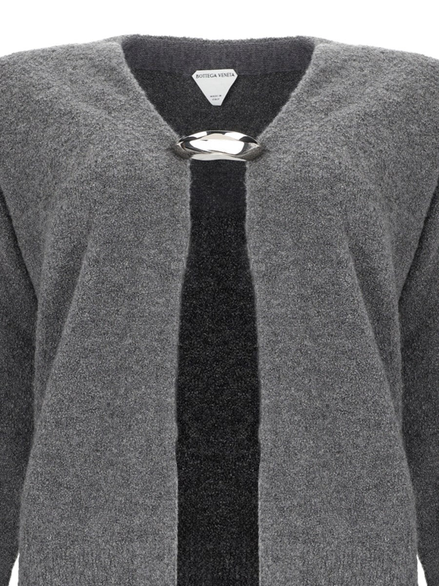 Bottega Veneta Women's Cardigan in Cashmere Grey, view 3