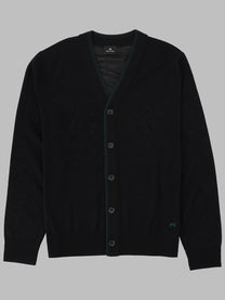 Ps By Paul Smith Men's Cardigan in Lana Merino Con Bottoni Black