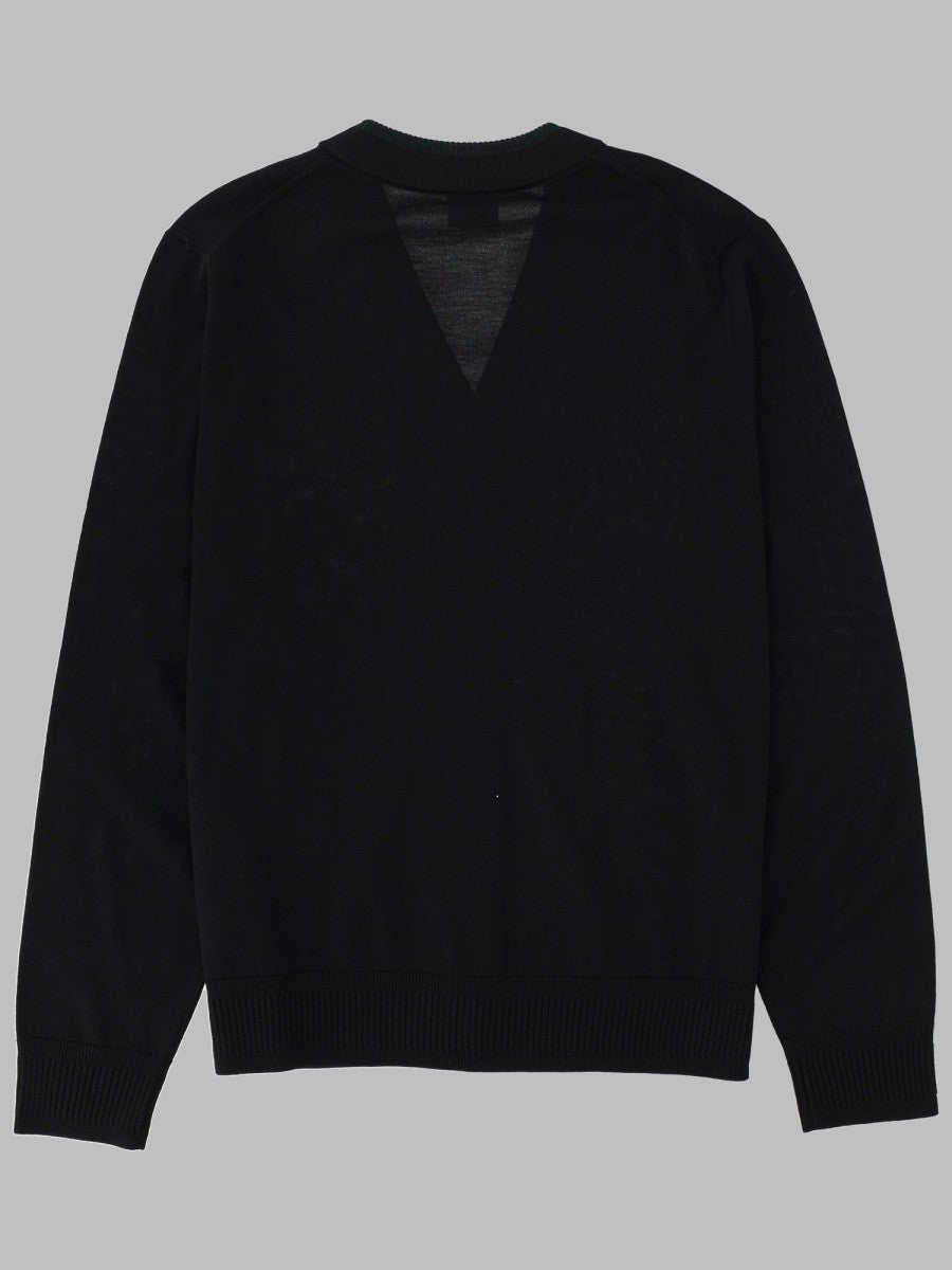 Ps By Paul Smith Men's Cardigan in Lana Merino Con Bottoni Black