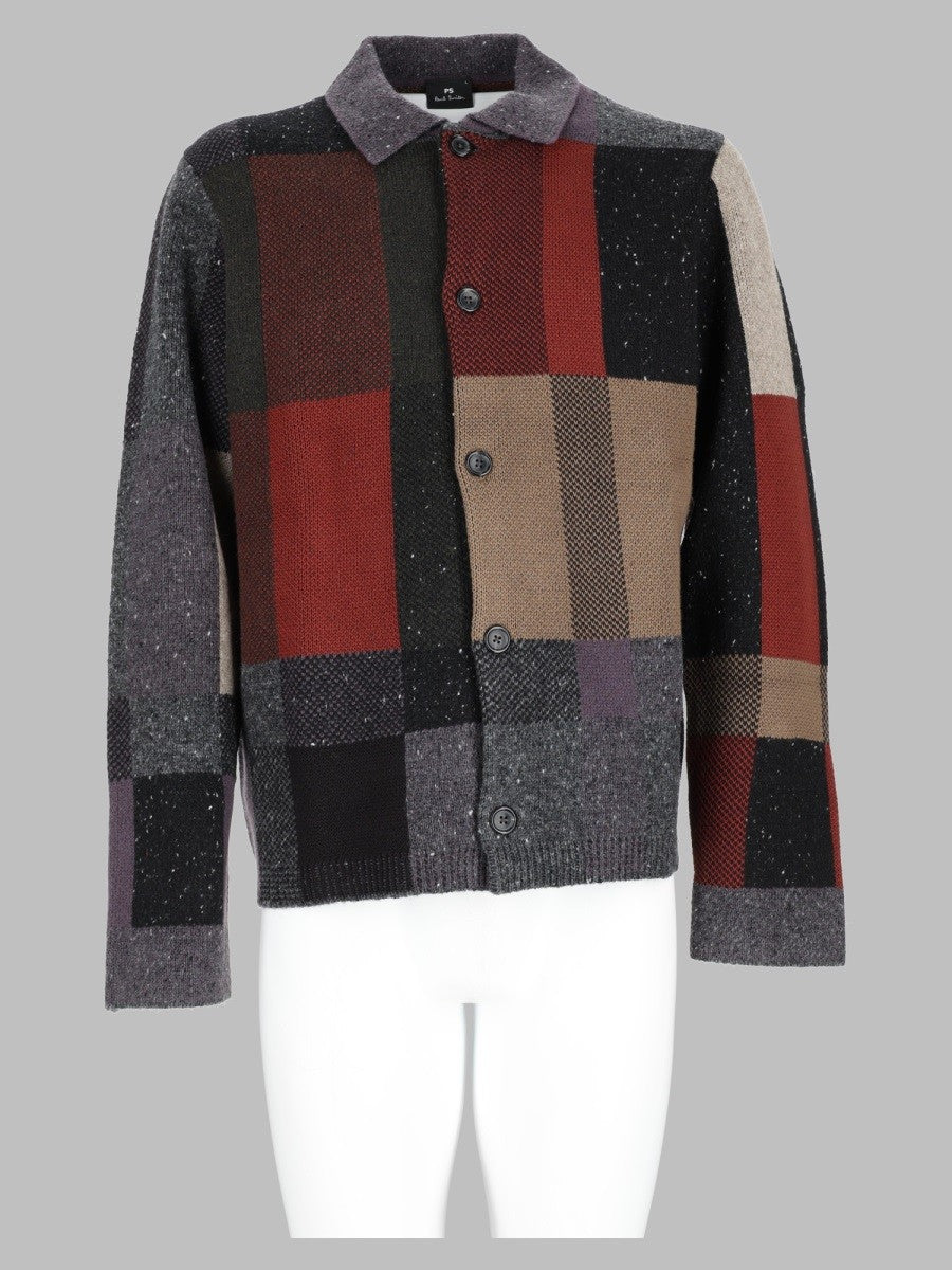 Ps By Paul Smith Men's Wool Cotton Blend Cardigan Multicolor