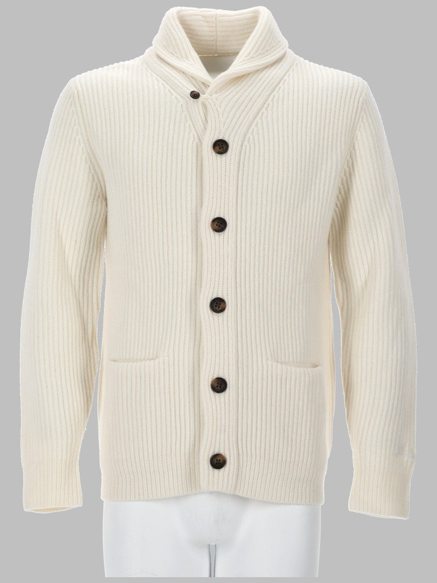 Mc2 Saint Barth Men's Cardigan in Lana White
