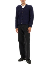 ASPESI Men's Cardigan in Maglia Blue