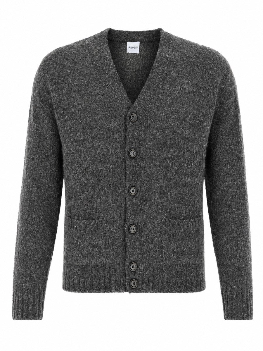 ASPESI Men's Cardigan in Maglia Grey