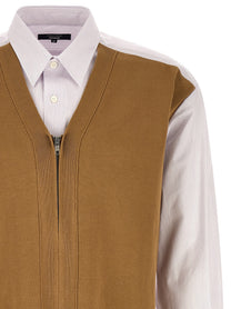 Comme Des Garҫons Homme Cardigan Insert Shirt Gold