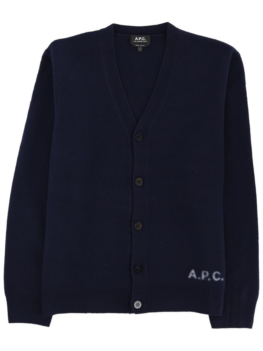 A.P.C Men's Cardigan Kenny Blue