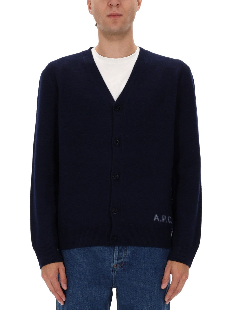 A.P.C Men's Cardigan Kenny Blue