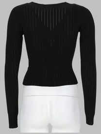alexanderwang Women's Cardigan Pointelle Black