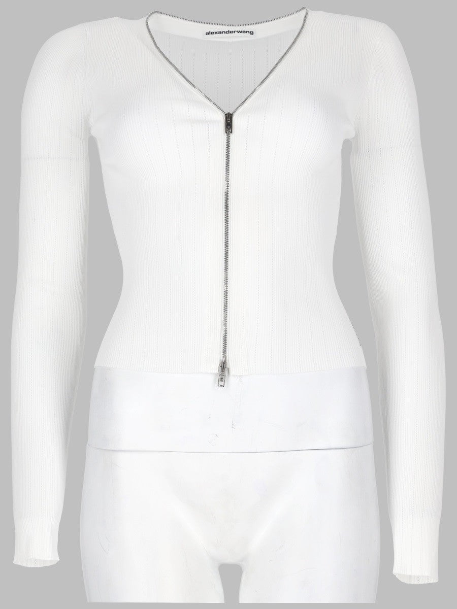 alexanderwang Women's Cardigan Pointelle White