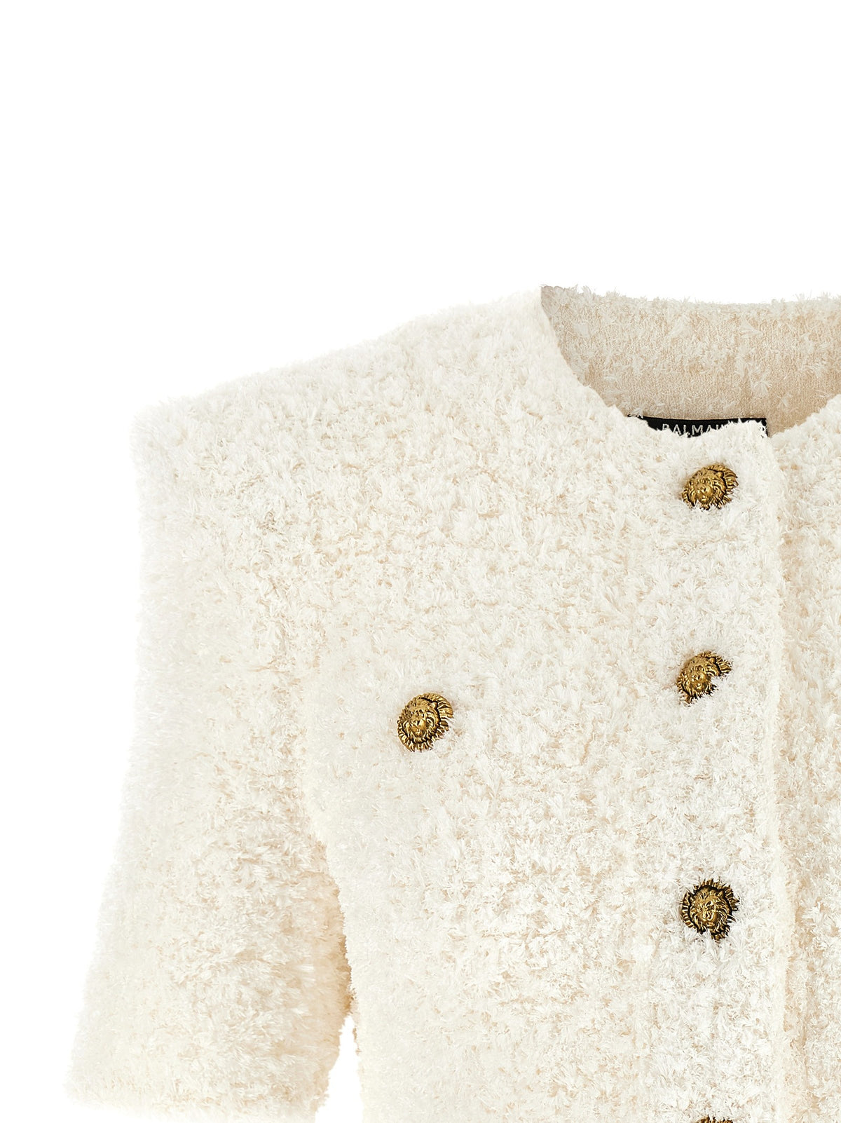 Balmain Cardigan Tweed Plumetis White, view 3