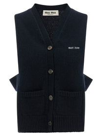 Miu Miu Cardigan Vest Blue