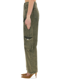 Moschino Jeans Women's Cargo Jeans Green Moschino Jeans