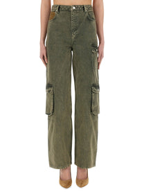 Moschino Jeans Women's Cargo Jeans Green Moschino Jeans