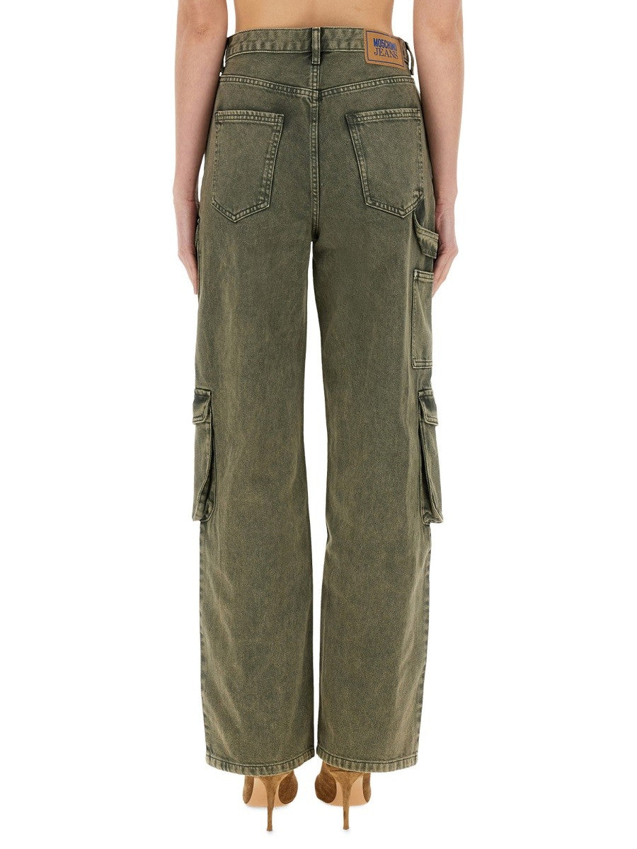 Moschino Jeans Women's Cargo Jeans Green Moschino Jeans